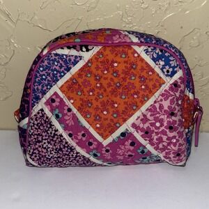 Vera Bradley Patchwork Wildflowers‎ Cosmetic Bag 5x8 Clear Lining